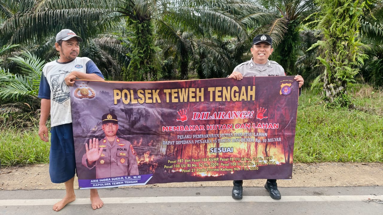 Jaga Kelestarian Hutan, Polsek Teweh Tengah Sampaikan Stop Karhutla Ke Warga