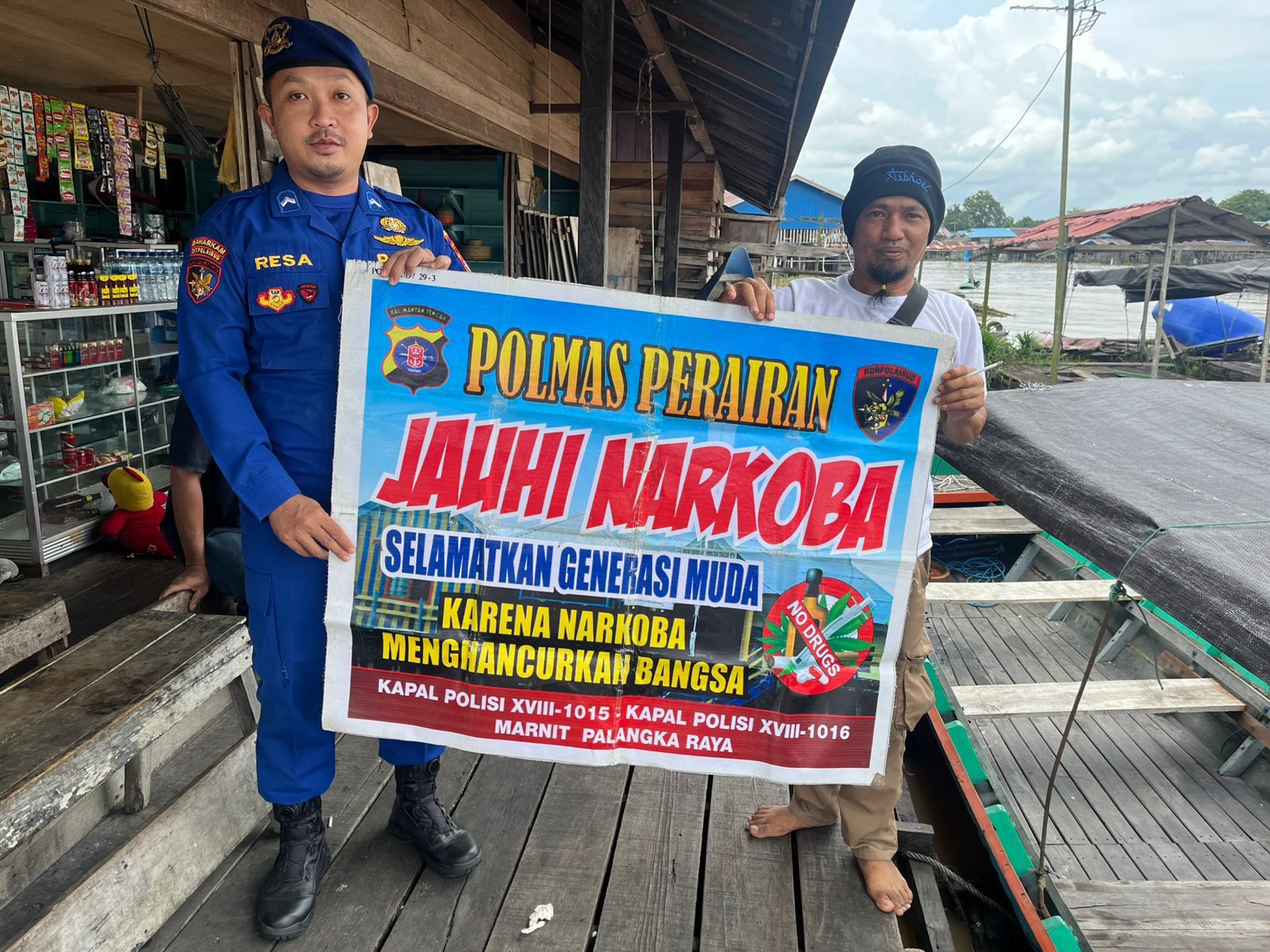 Jauhi Narkoba Ditpolairud Polda Kalteng Imbau Warga pesisir Das Kahayan di Palangkaraya