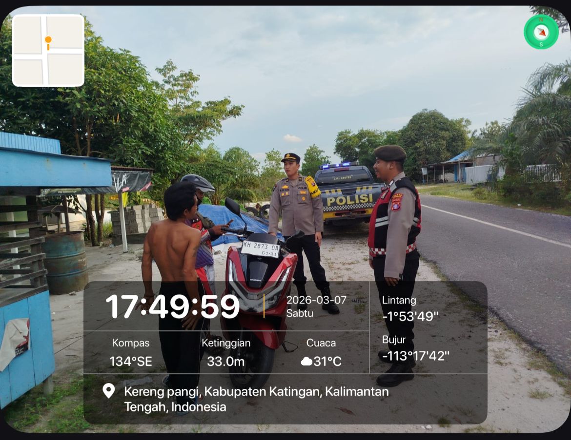 Antisipasi Balapan Liar Saat Berbuka Puasa, Personel Samapta Polres Katingan Gelar Patroli.