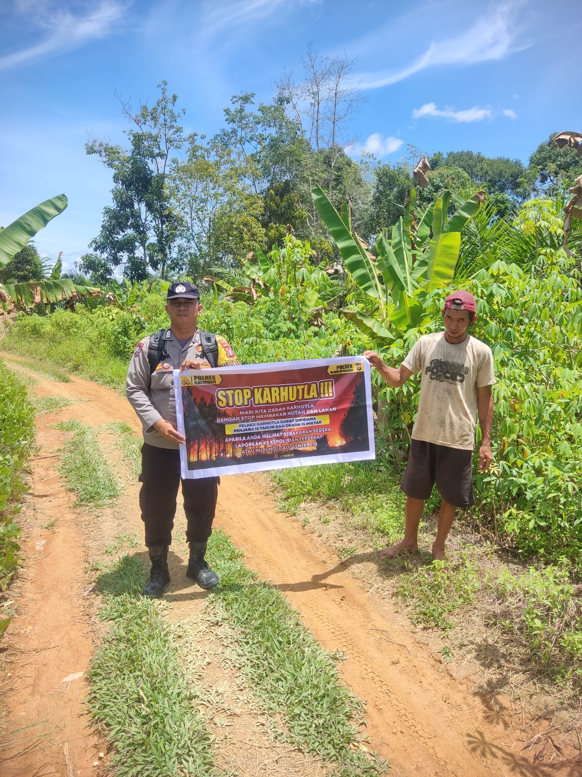 ‎Ciptakan lingkungan sehat Polsek Tws Garing dan Pulau Malan sosialisasi Stop Karhutla.