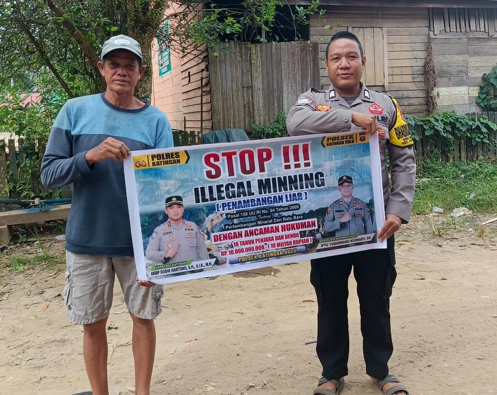 ‎Upaya pencegahan Penambangan Emas Tanpa Ijin (PETI) di Kecamatan Katingan Hulu dan Bukit Raya, Bhabinkamtibmas sosialisasi kepada masyarakat.