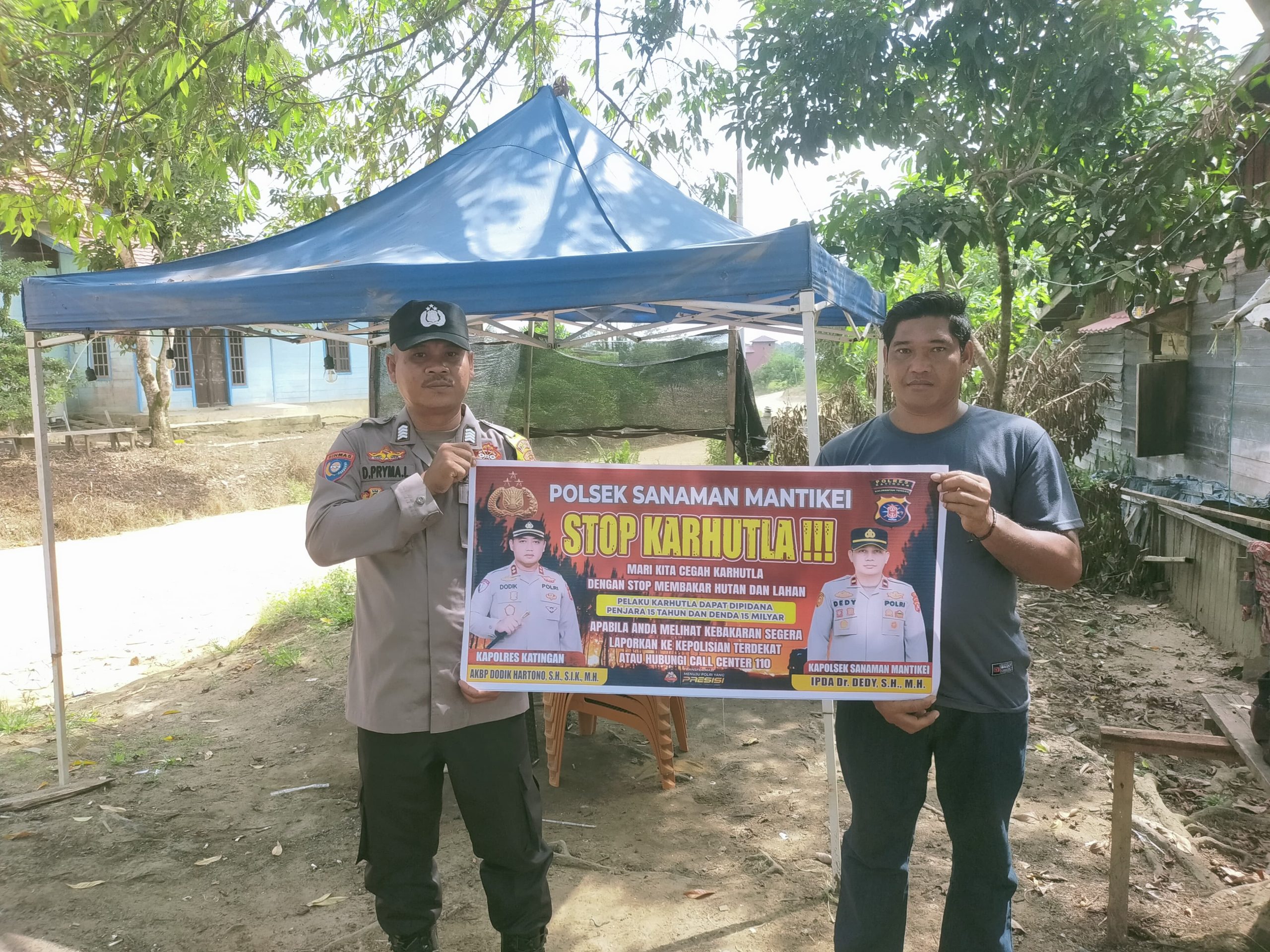 Bhabinkamtibmas Desa Tumbang Labehu Sosialisasi imbauan tentang Karhutla