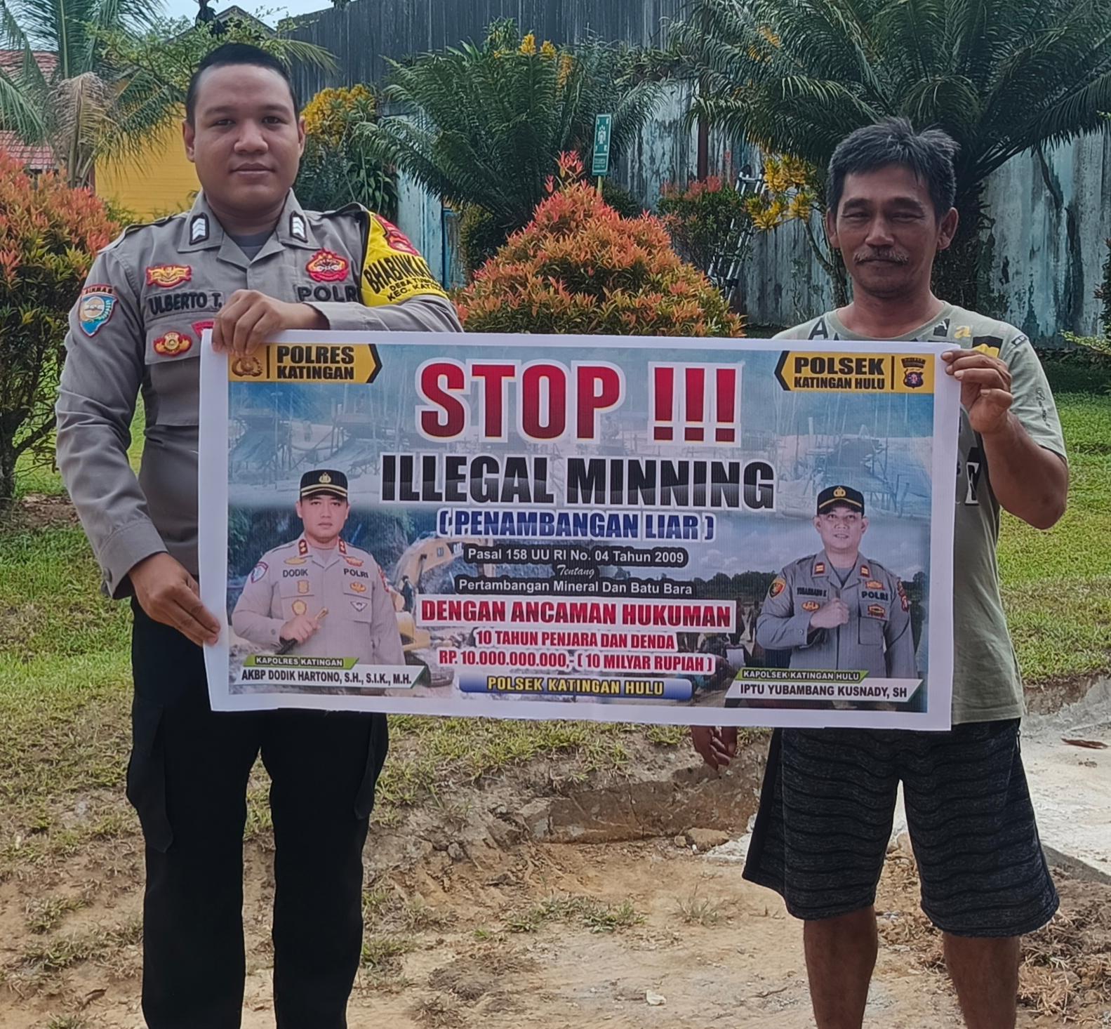 ‎Upaya pencegahan Penambangan Emas Tanpa Ijin (PETI) di Kecamatan Katingan Hulu dan Bukit Raya, Bhabinkamtibmas sosialisasi kepada masyarakat.