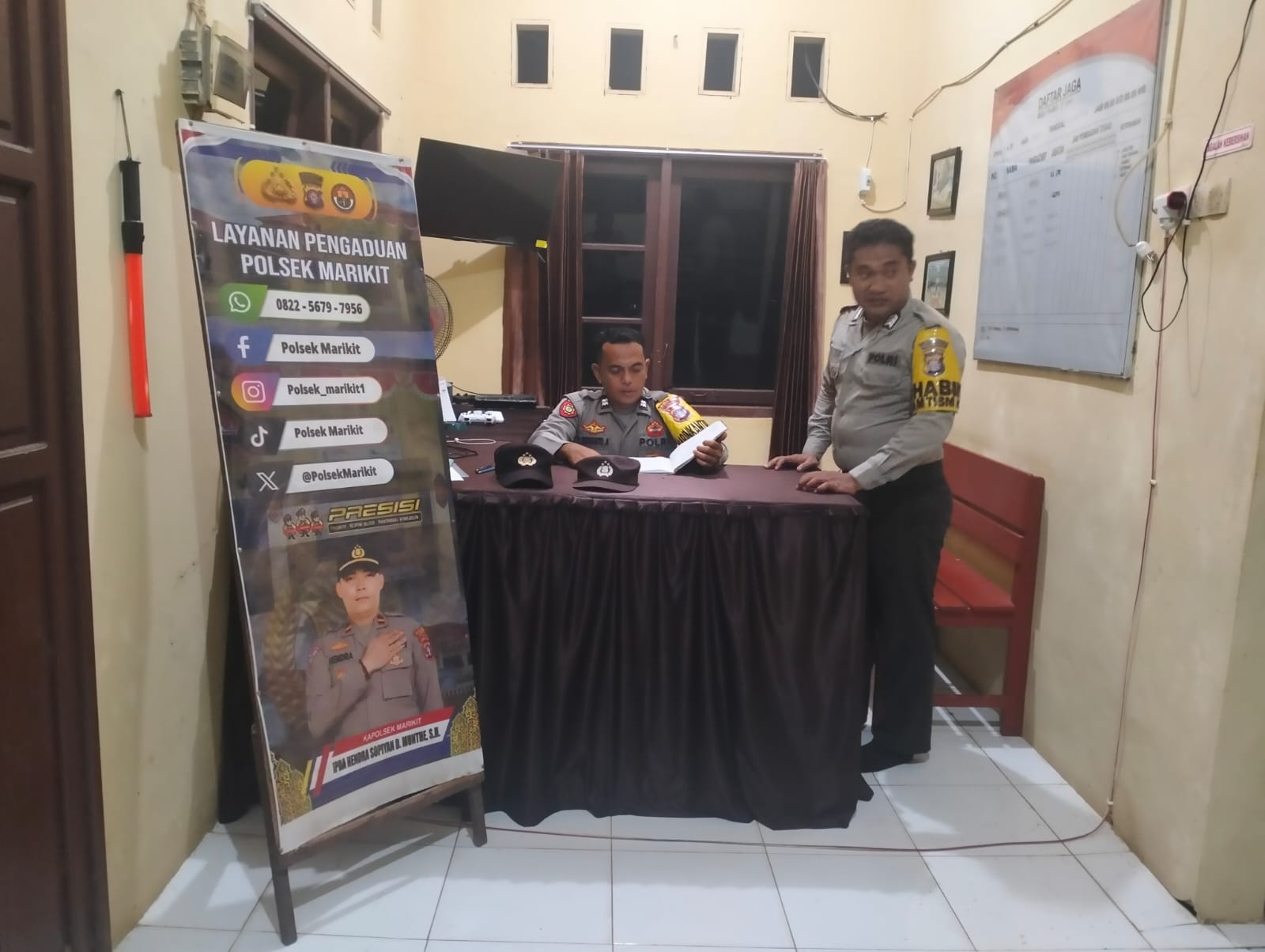 Tingkatkan keamanan Mako, Personil Polsek Marikit Antisipasi gangguan Keamanan Mako.