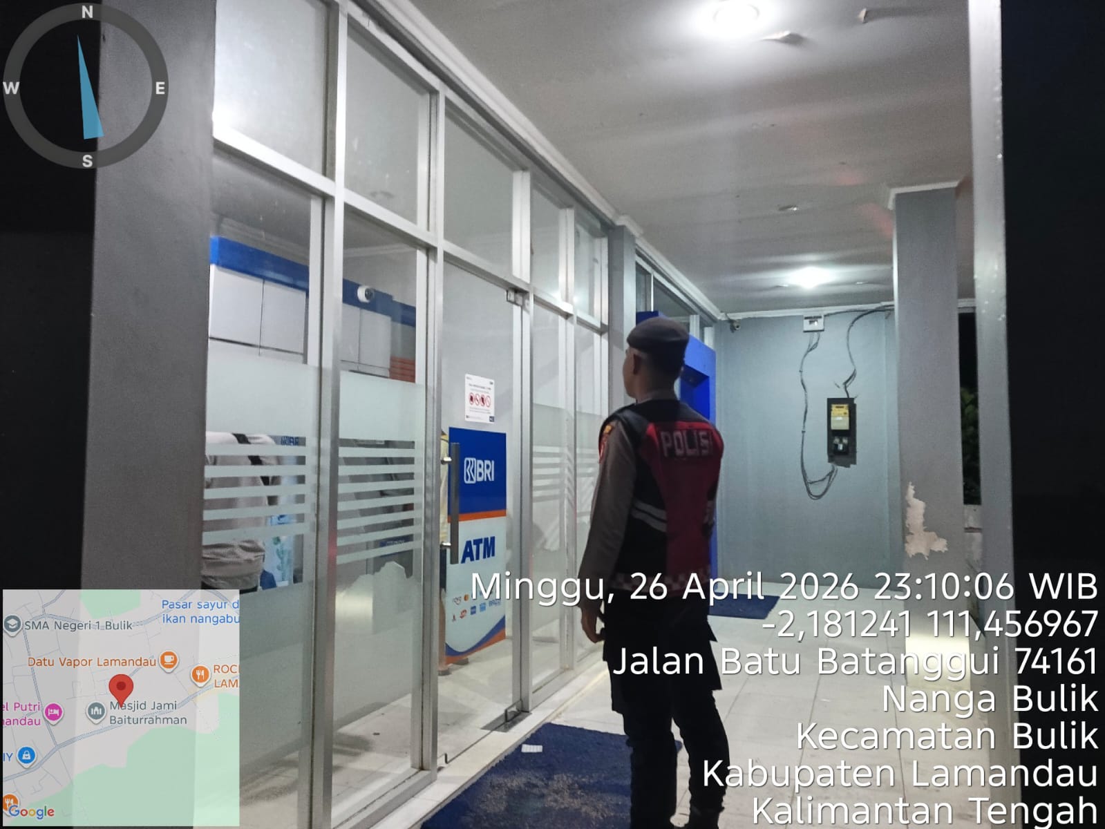 Piket Samapta melaksanakan Patroli di Objek-objek Vital Bank ATM