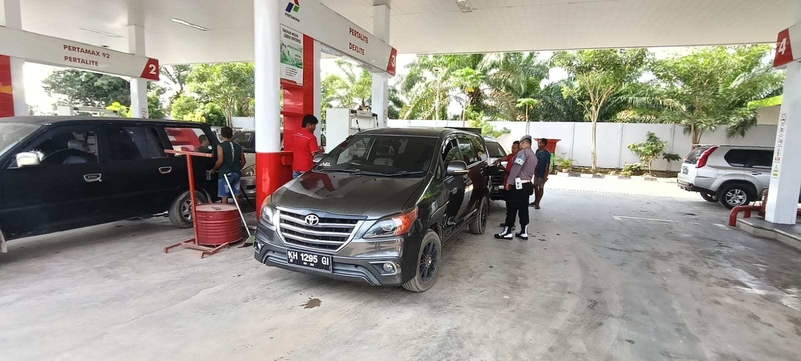 Cegah Gangguan Kamtibmas, Piket Polsek Bulik Patroli ke SPBU Nanga Bulik