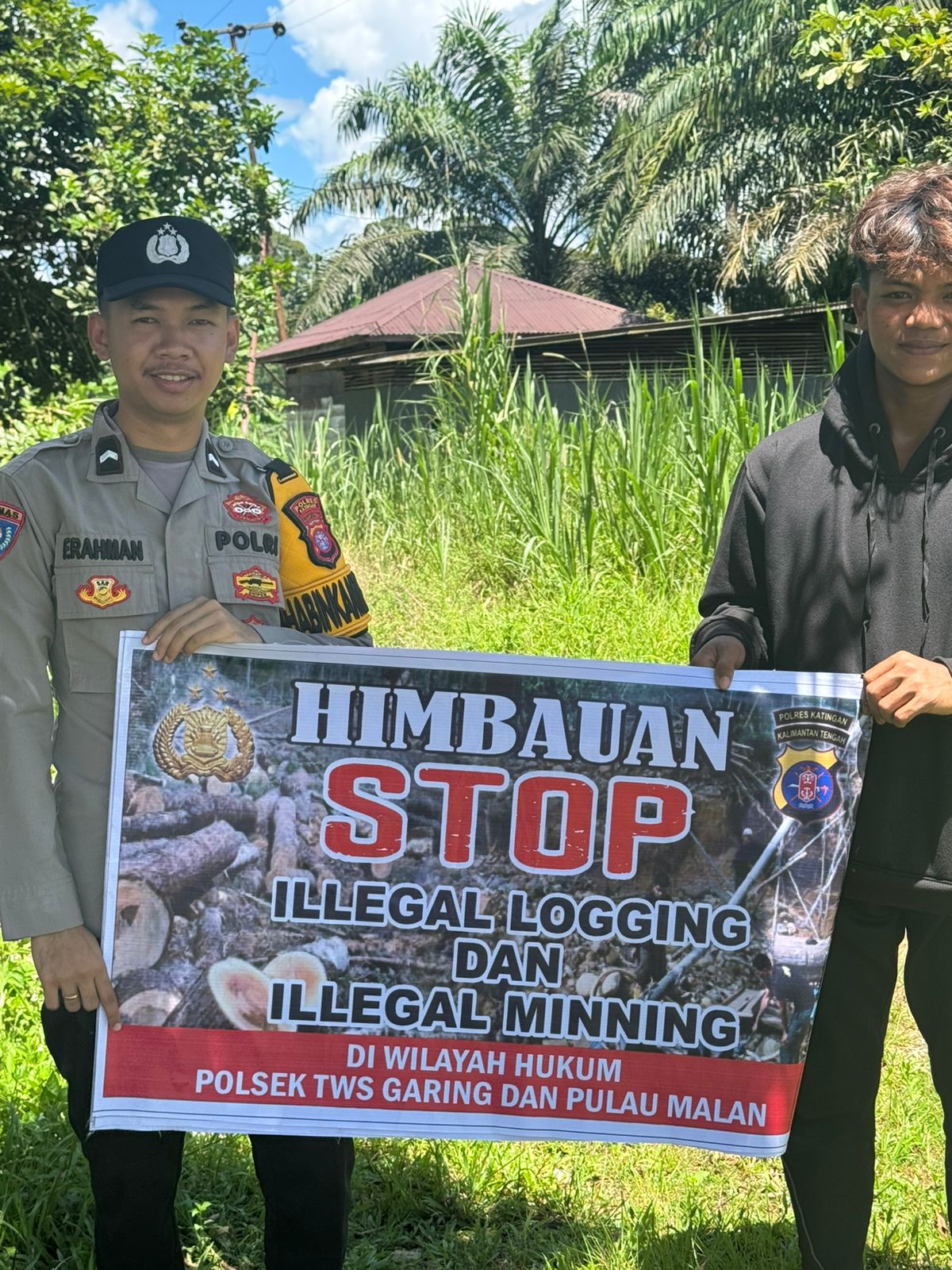 Polsek Tws Garing dan Pulau Malan rutin sosialisasi larangan ilegal Logging dan Meaning.