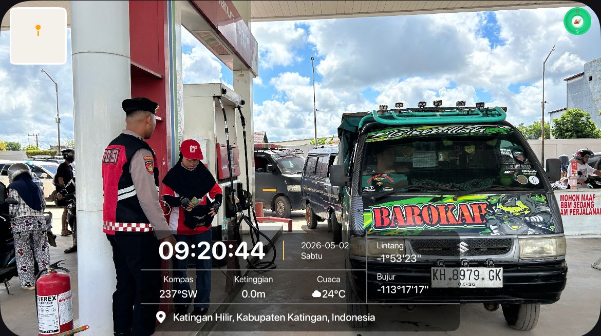 Personel Samapta Polres Katingan Patroli di Objek Vital Desa Hampalit.