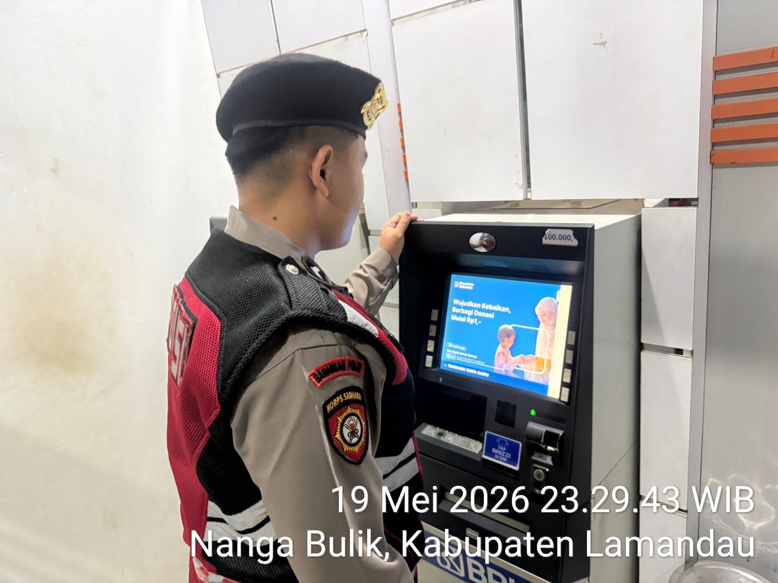 Piket Samapta melaksanakan Patroli di Objek-objek Vital Bank ATM