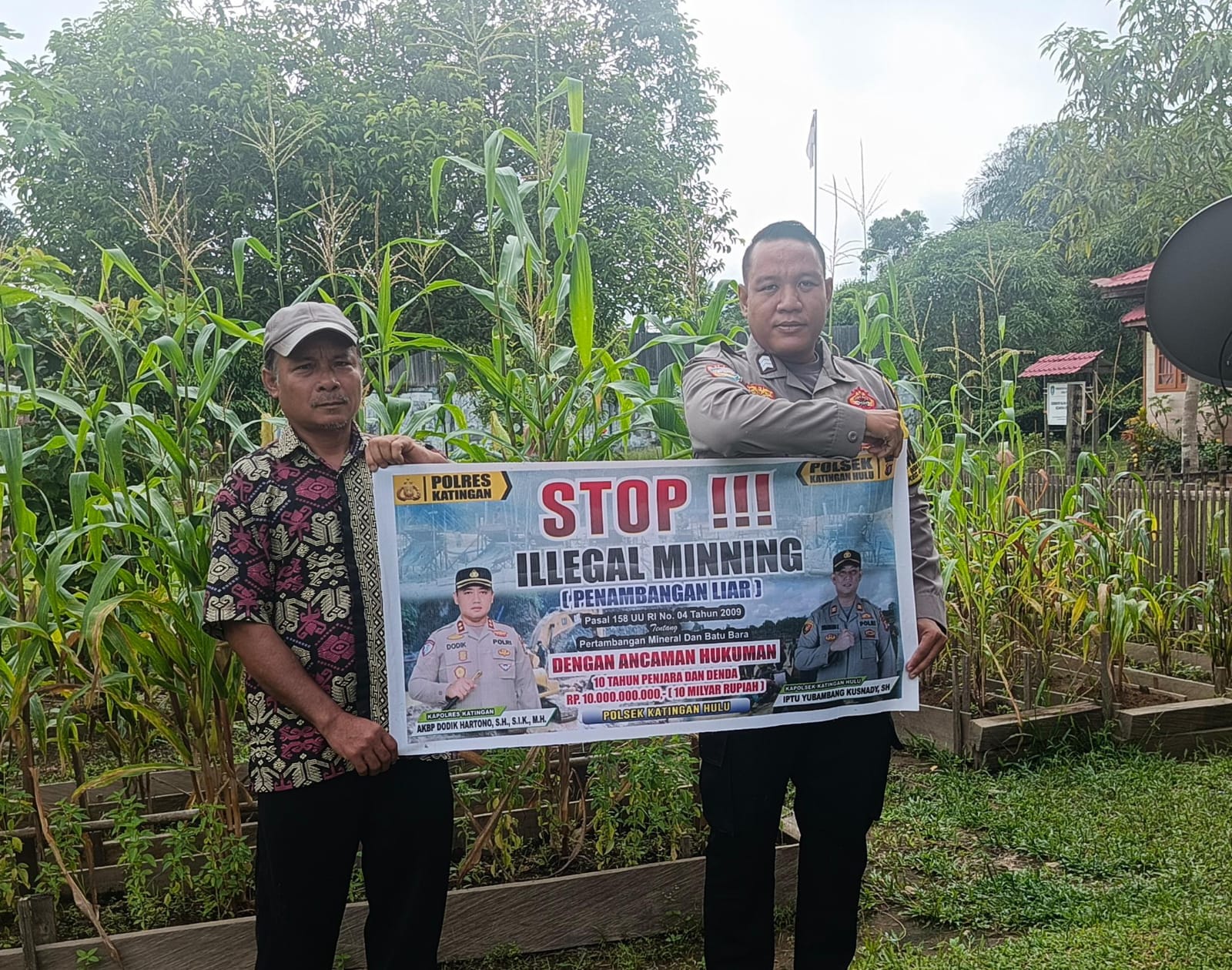 Upaya pencegahan Penambangan Emas Tanpa Ijin (PETI) di Kecamatan Katingan Hulu dan Bukit Raya, Bhabinkamtibmas sosialisasi kepada masyarakat.