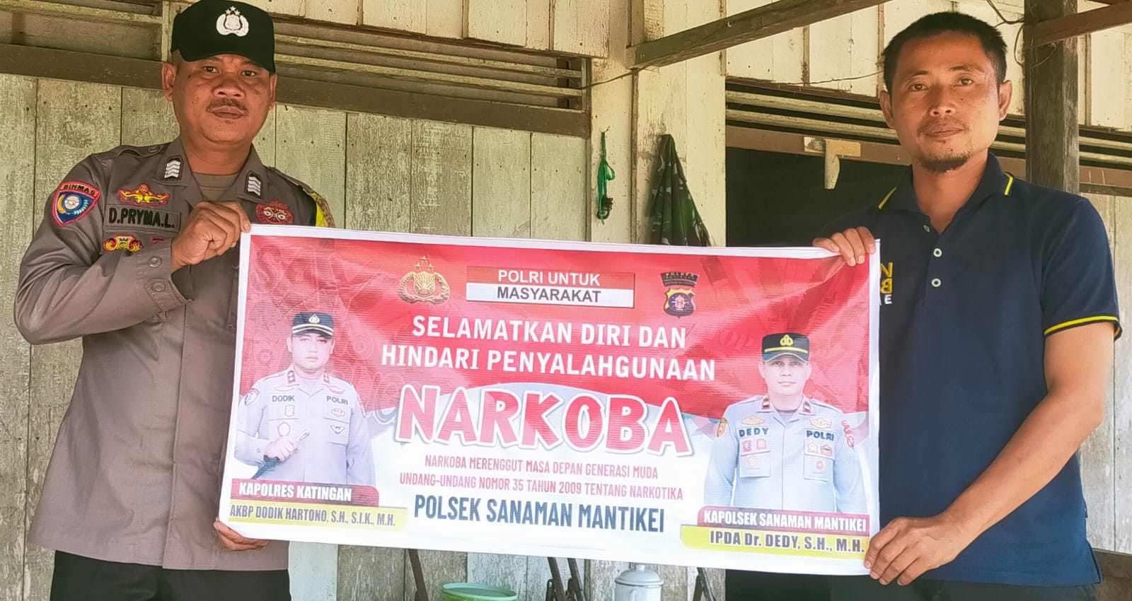 Bhabinkamtibmas Desa Tumbang Labehu Sosialisasi Bahaya penyalahgunaan Narkoba.