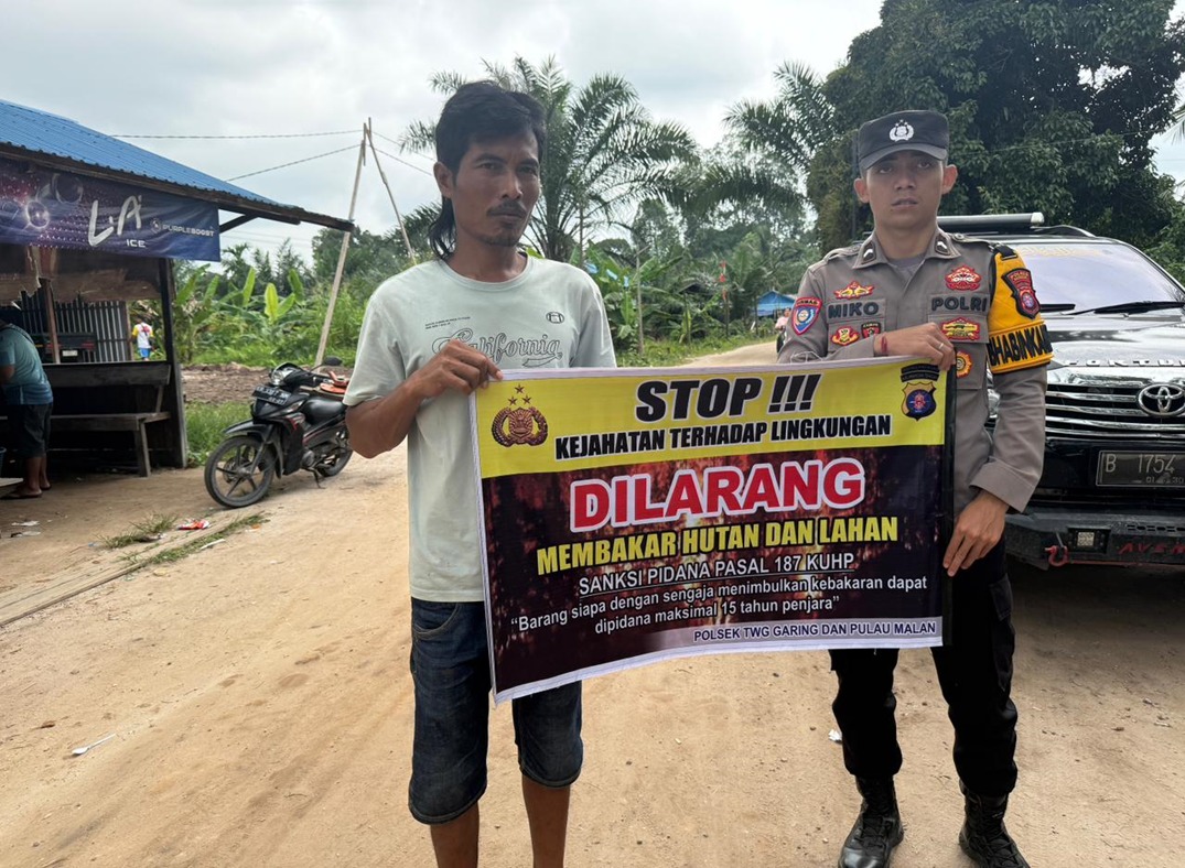 ‎Ciptakan lingkungan sehat Polsek Tws Garing dan Pulau Malan sosialisasi Stop Karhutla.