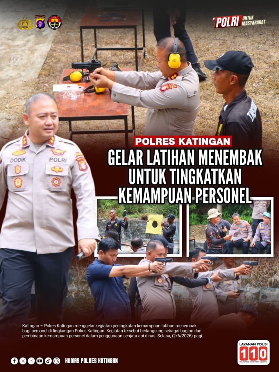 Polres Katingan Gelar Latihan Menembak untuk Tingkatkan Kemampuan Personel