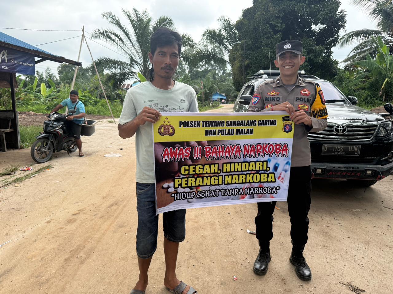 Polsek Tewang Sangalang Garing dan Pulau Malan Imbau Warga Tidak Terjerumus Penyalahgunaan Narkoba