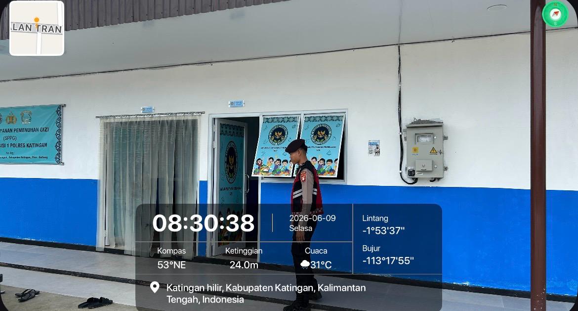 Sat Samapta Polres Katingan Laksanakan Pengawalan MBG ke Sekolah di Desa Hampalit.