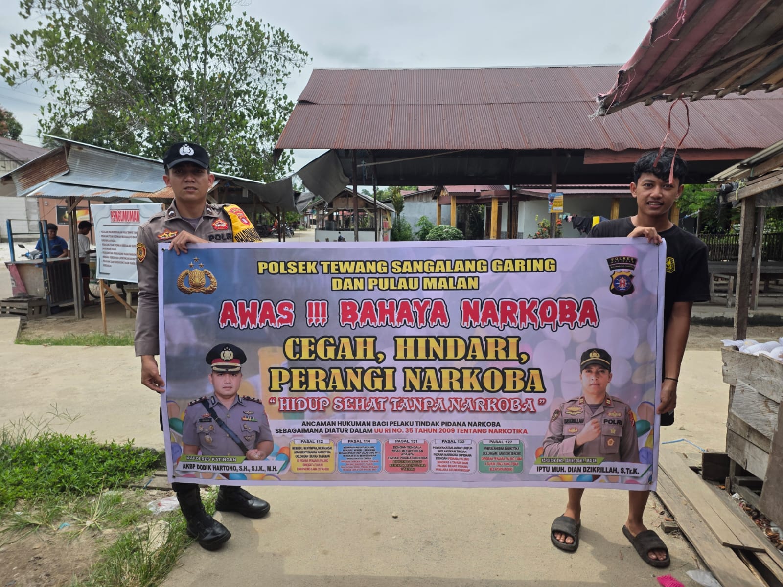 Polsek Tewang Sangalang Garing dan Pulau Malan Imbau Warga Tidak Terjerumus Penyalahgunaan Narkoba