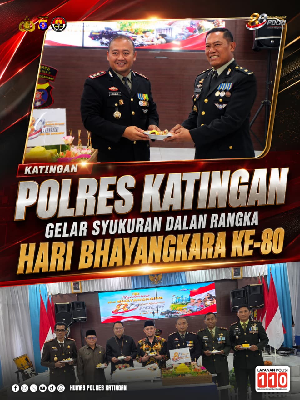 Polres Katingan Gelar Syukuran Hari Bhayangkara ke-80