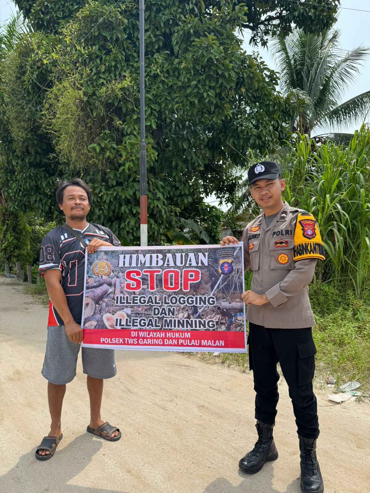 Polsek Tewang Sangalang Garing dan Pulau Malan Minta Warga Tidak Melakukan Aktivitas Ilegal Logging dan Ilegal Minning