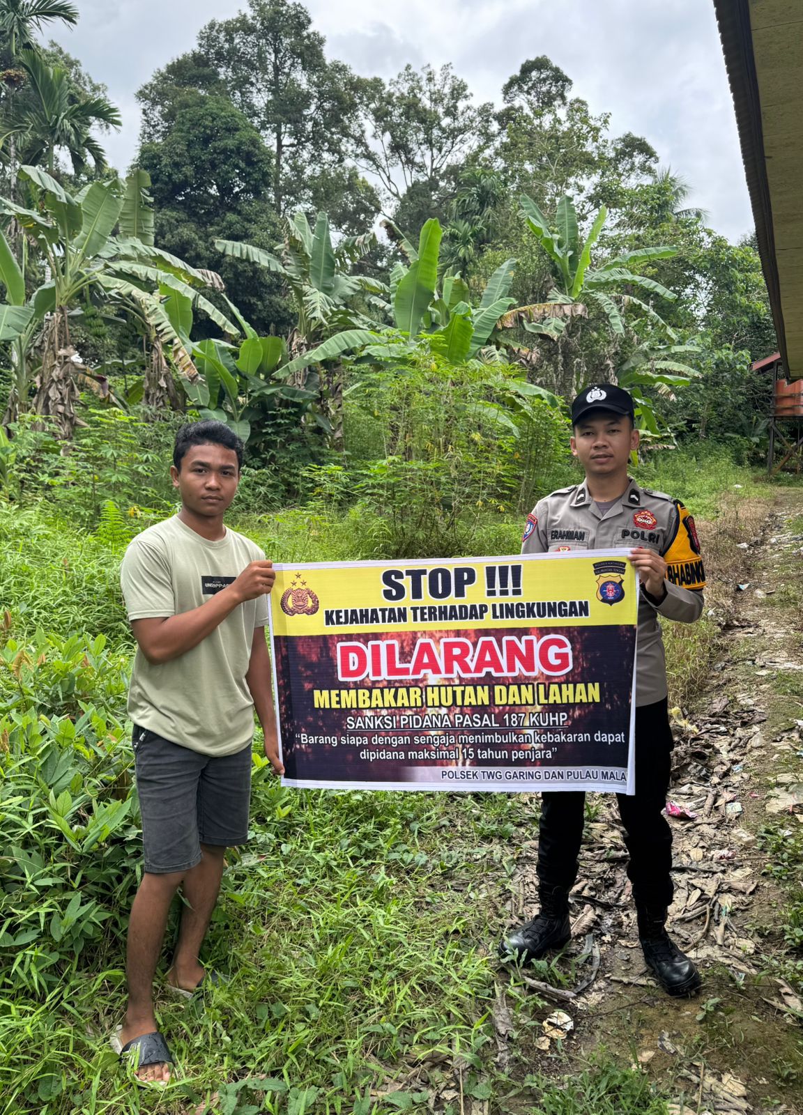 Polsek Tewang Sangalang Garing dan Pulau Malan Imbau Warga Tidak Membuka Lahan Dengan Membakar