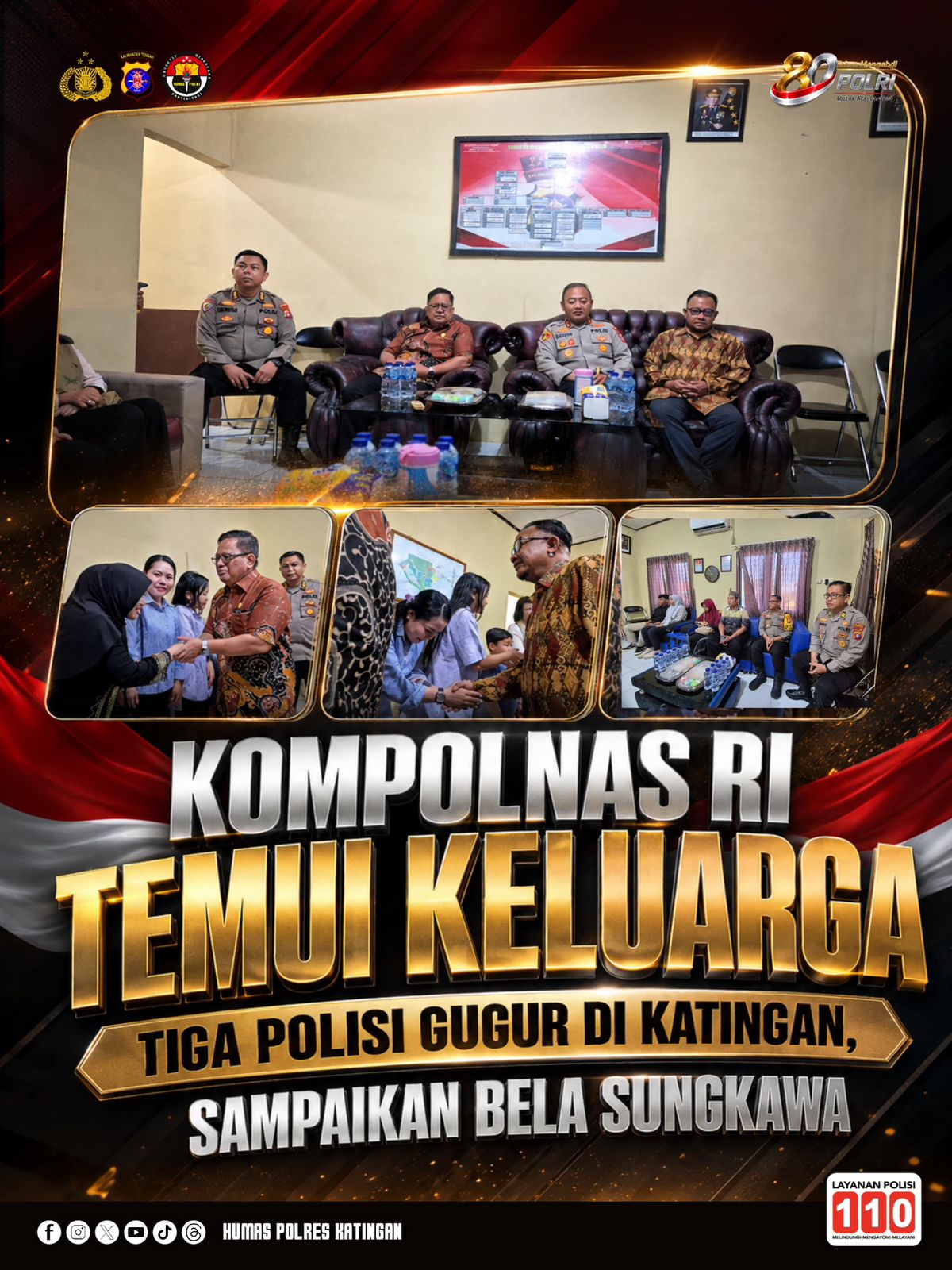 Kompolnas RI Temui Keluarga Tiga Polisi Gugur di Katingan, Sampaikan Bela Sungkawa