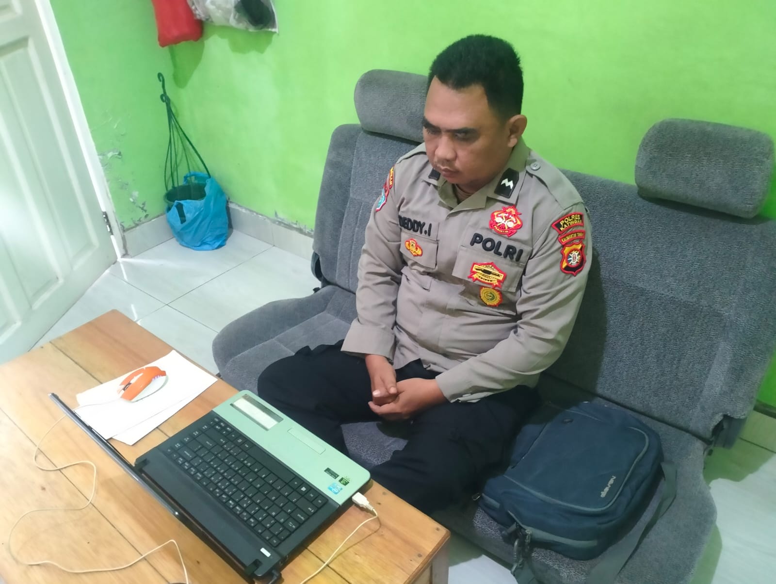IKUTI ANEV VIRTUAL, POLSEK MARIKIT LAPORKAN CAPAIAN SWASEMBADA PANGAN 2026 KE KAPOLRES KATINGAN