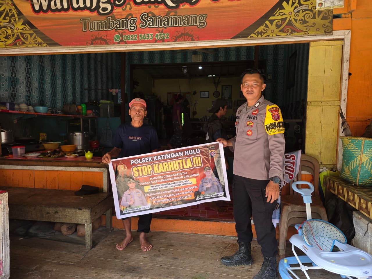 Polsek Katingan Hulu sosialisasi Stop Karhutla.