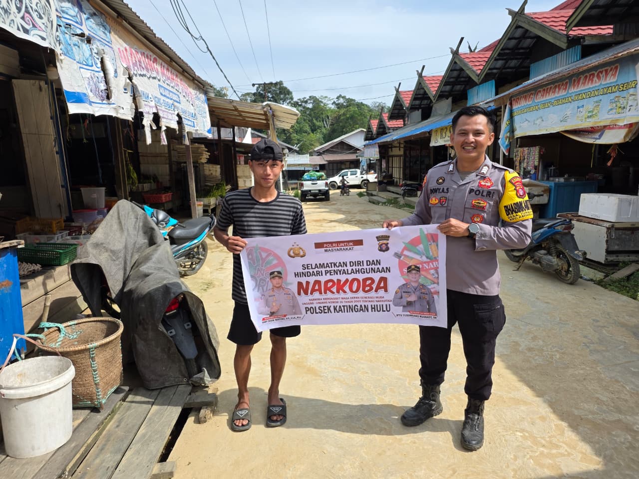 Bhabinkamtibmas Polsek Katingan Hulu dan Bukit Raya Imbau Warga Jauhi Narkoba.