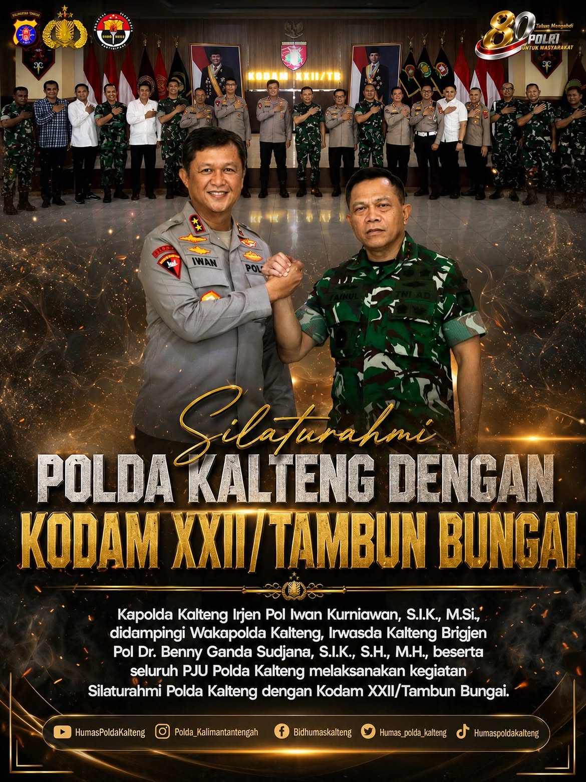 Perkuat Silaturahmi dan Sinergitas, Kapolda Kalteng Kunjungi Makodam Tambun Bungai XXII dan Kejaksaan Tinggi Kalimantan Tengah
