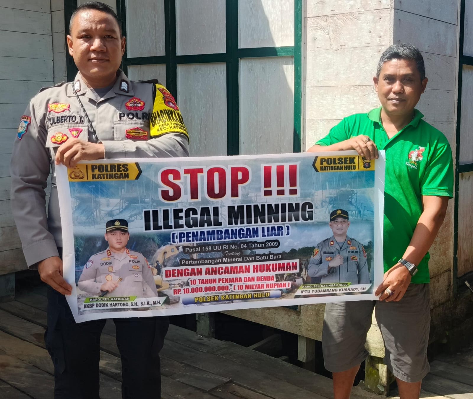‎Upaya pencegahan Penambangan Emas Tanpa Ijin (PETI) di Kecamatan Katingan Hulu dan Bukit Raya, Bhabinkamtibmas sosialisasi kepada masyarakat.