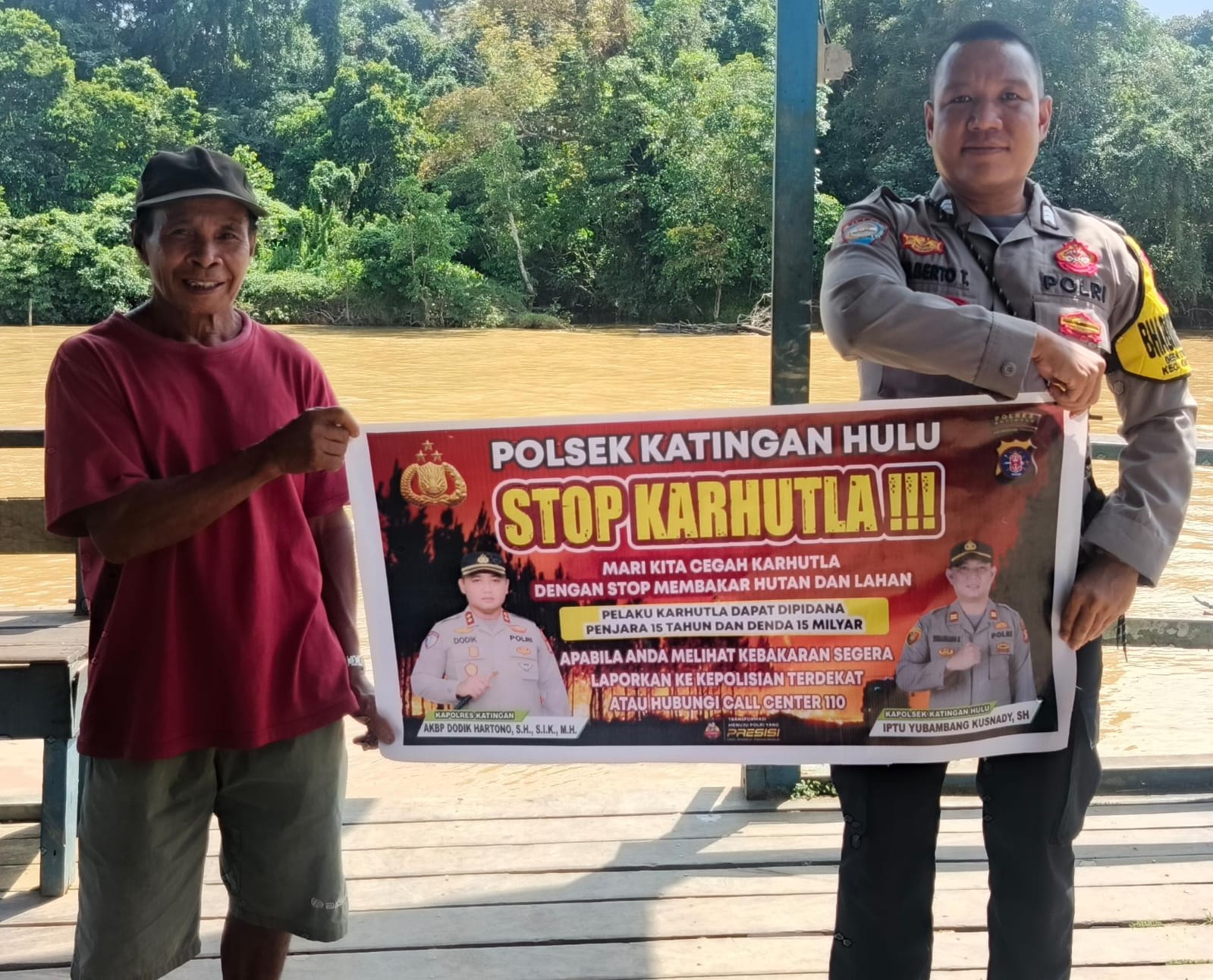 ‎Polsek Katingan Hulu sosialisasi Stop Karhutla.‎