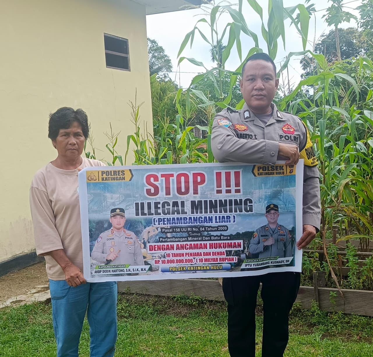 ‎Upaya pencegahan Penambangan Emas Tanpa Ijin (PETI) di Kecamatan Katingan Hulu dan Bukit Raya, Bhabinkamtibmas sosialisasi kepada masyarakat.‎