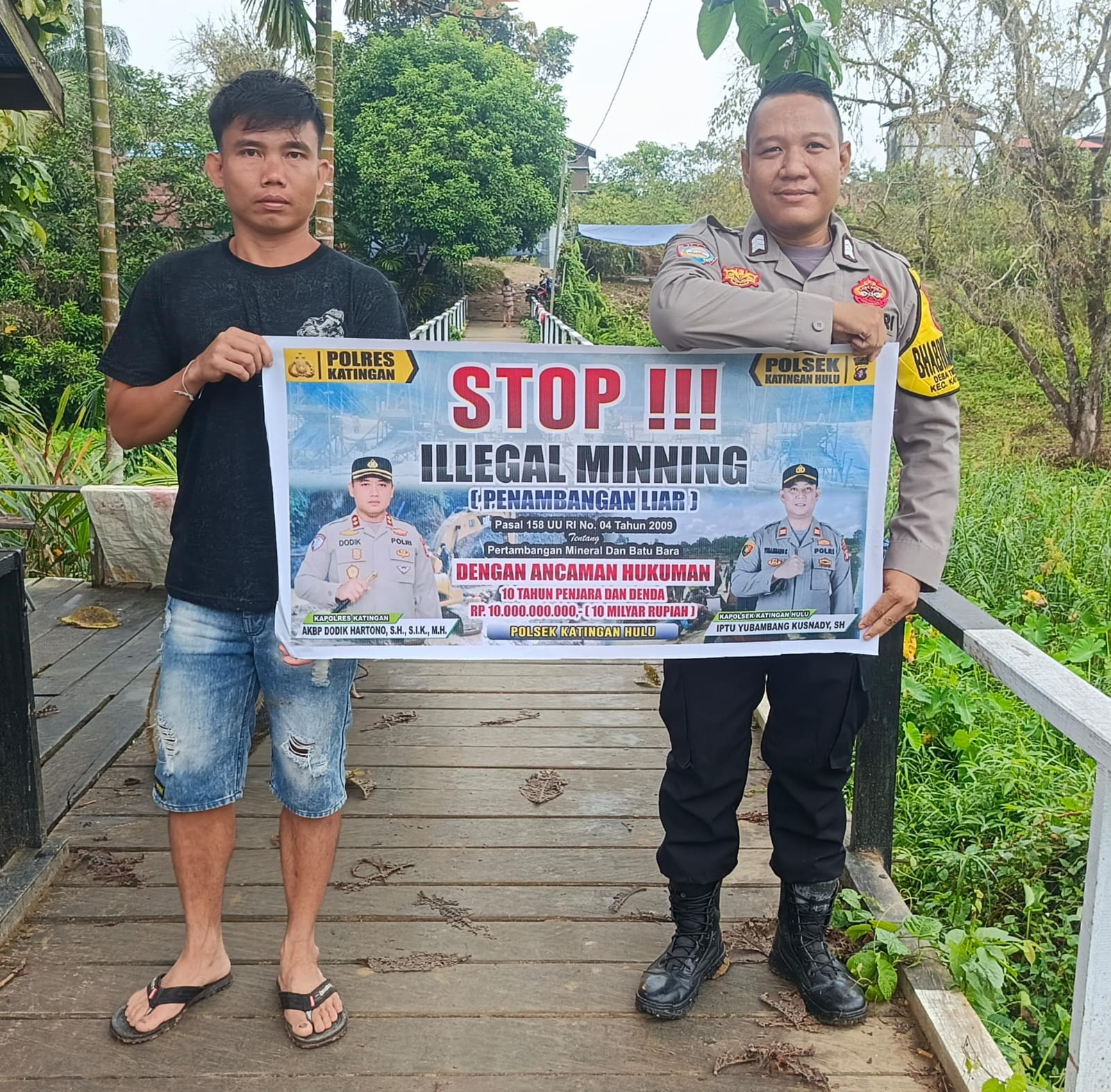 ‎Upaya pencegahan Penambangan Emas Tanpa Ijin (PETI) di Kecamatan Katingan Hulu dan Bukit Raya, Bhabinkamtibmas sosialisasi kepada masyarakat.