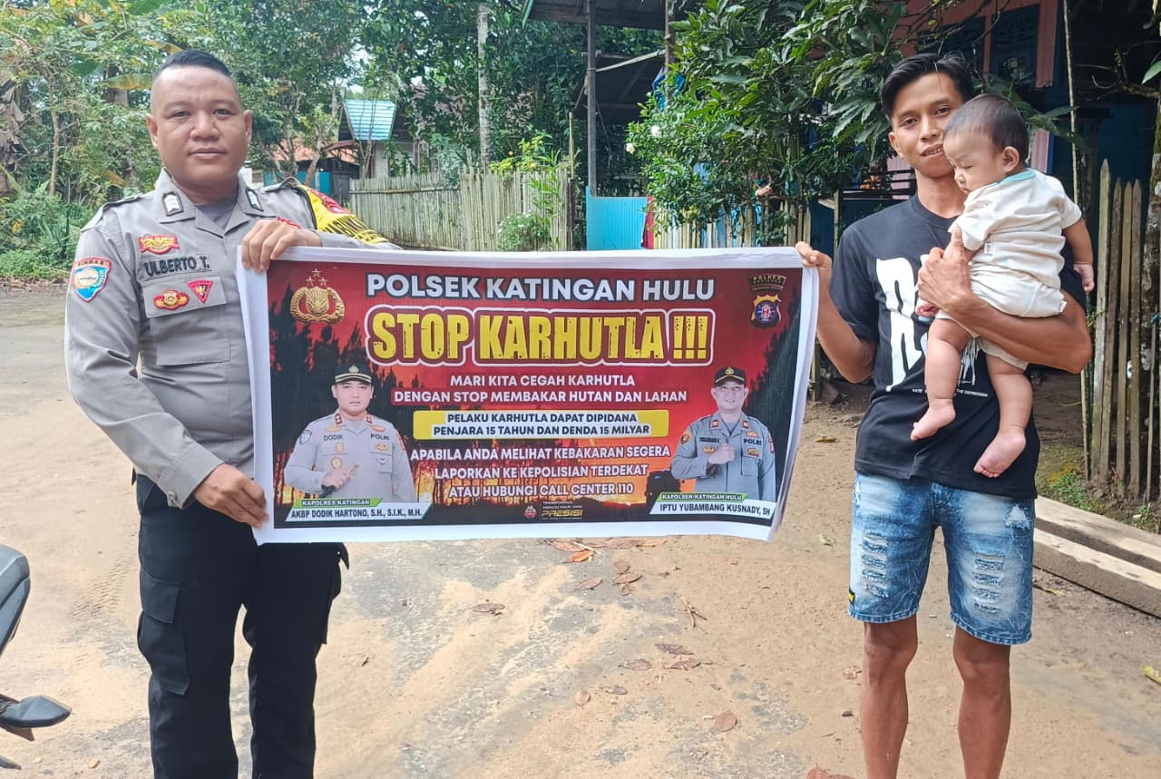 ‎Polsek Katingan Hulu sosialisasi Stop Karhutla.