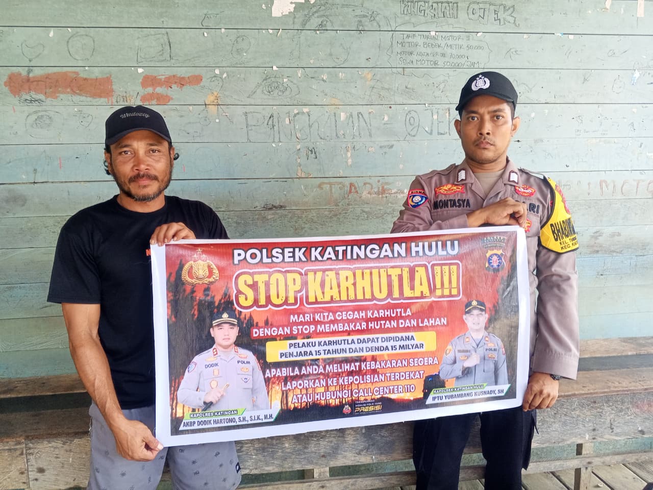 ‎Upaya Pencegahan Kebakaran Hutan dan Lahan di Kecamatan Katingan Hulu, Bhabinkamtibmas sosialisasi kepada masyarakat.