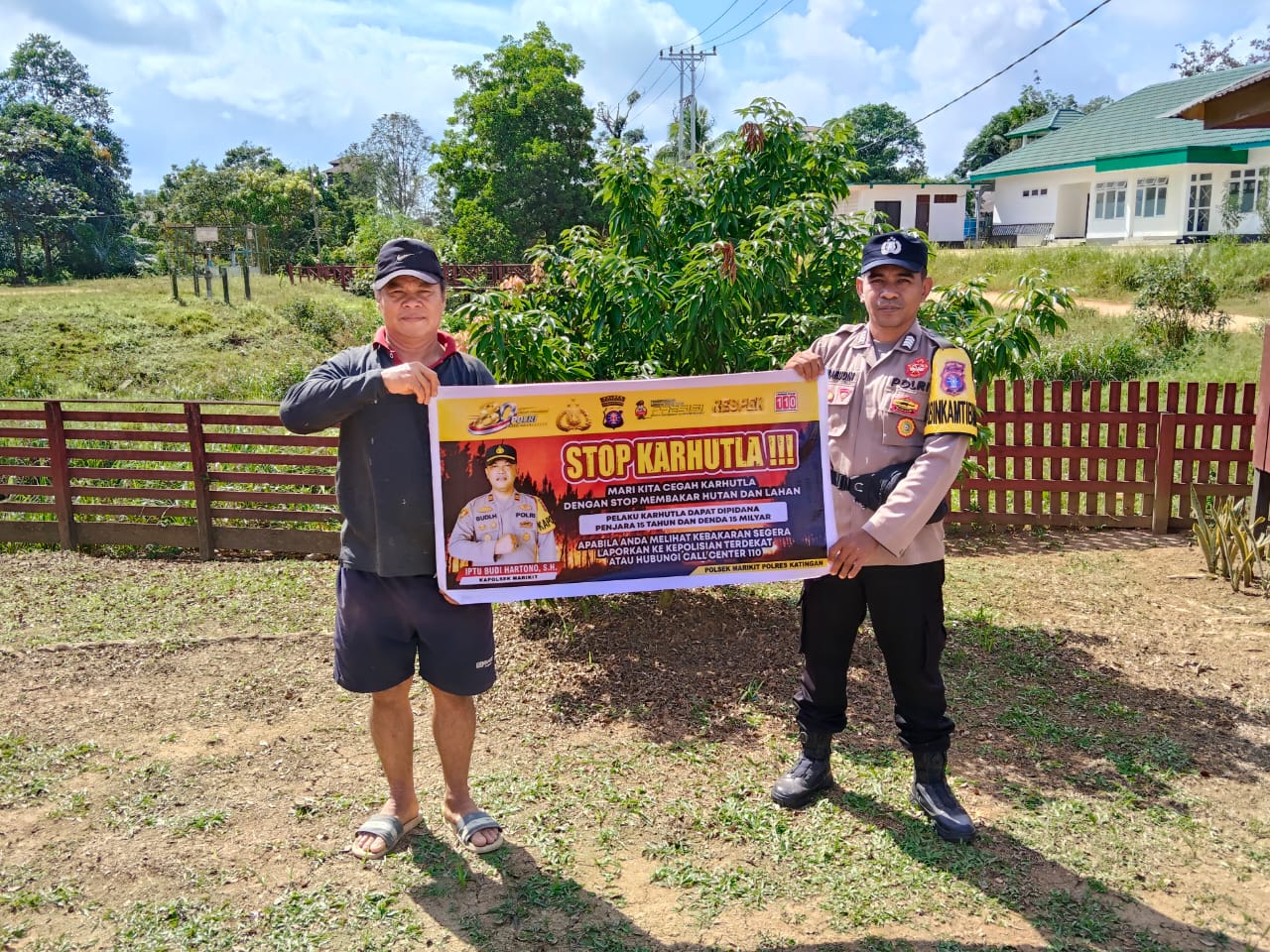 Api Tak Kenal Batas, Polsek Marikit Ajak Warga Bersatu Bersama – sama Cegah Karhutla