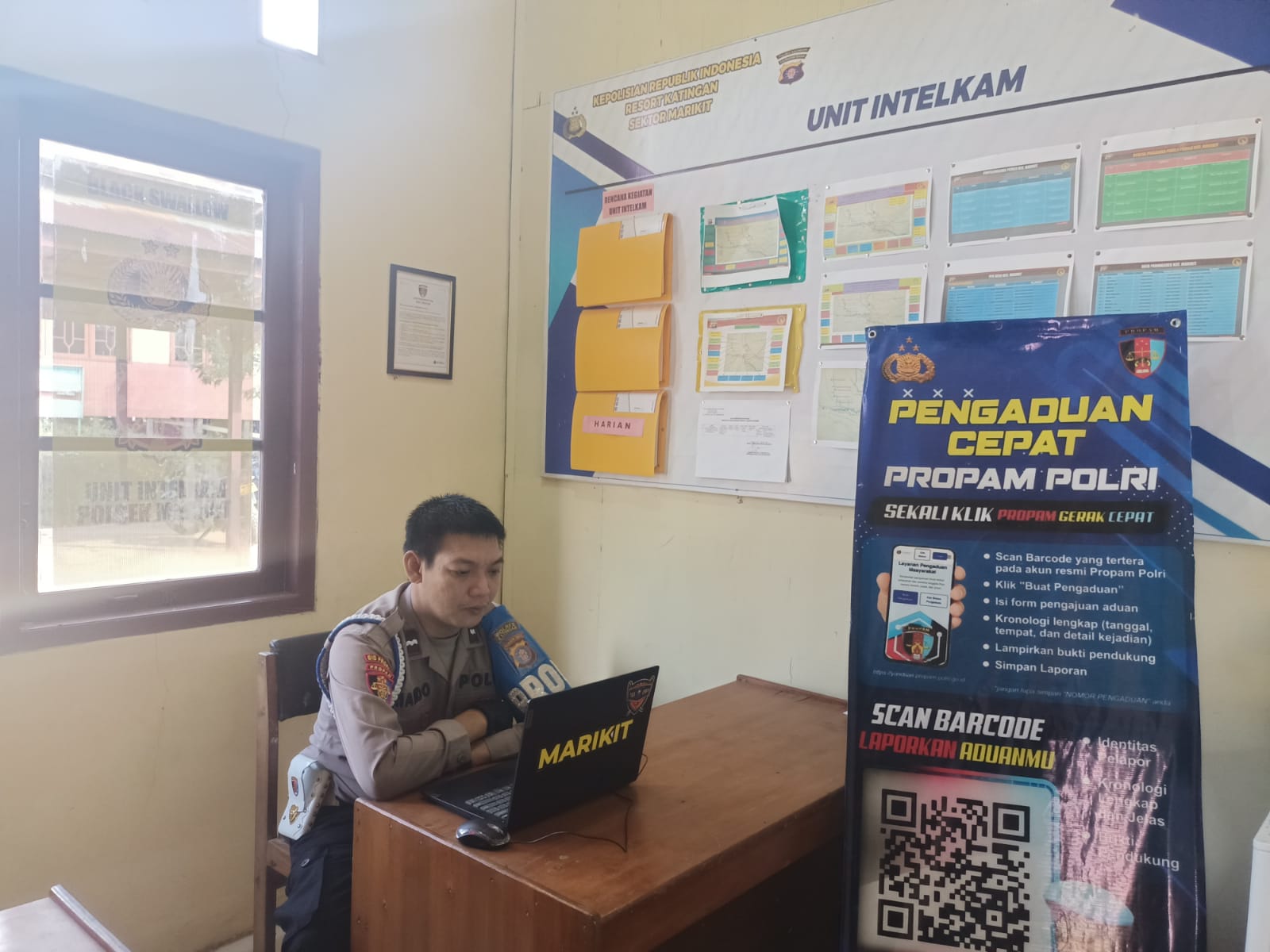 Dari Iman Menuju Integritas, Polsek Marikit Gelar Binrohtal Virtual