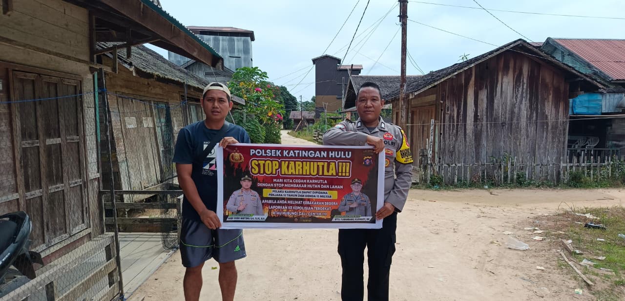 ‎Polsek Katingan Hulu sosialisasi Stop Karhutla.