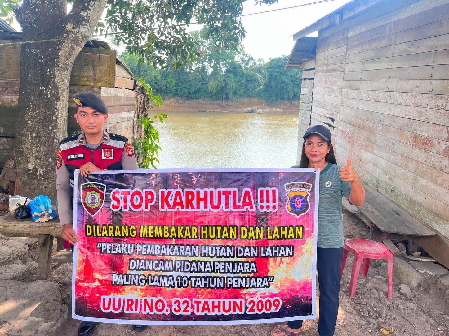Sat Samapta Polres Lamandau Gencarkan Sosialisasi Pencegahan Karhutla kepada Masyarakat