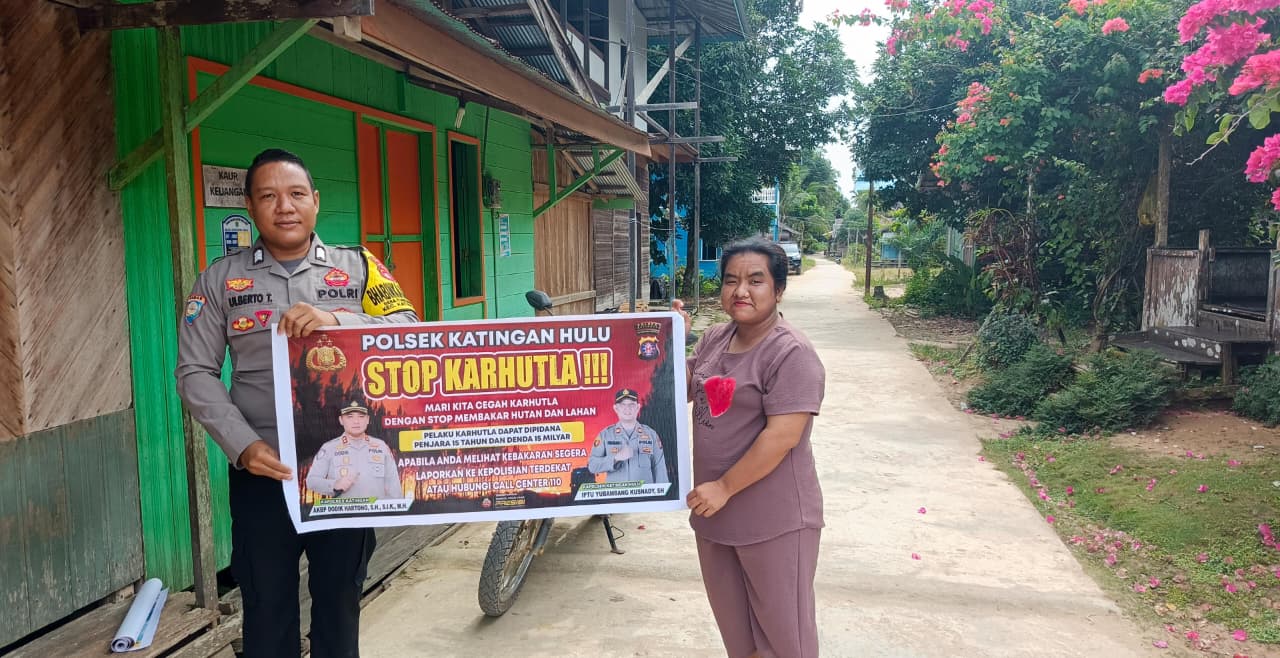 ‎Polsek Katingan Hulu sosialisasi Stop Karhutla.