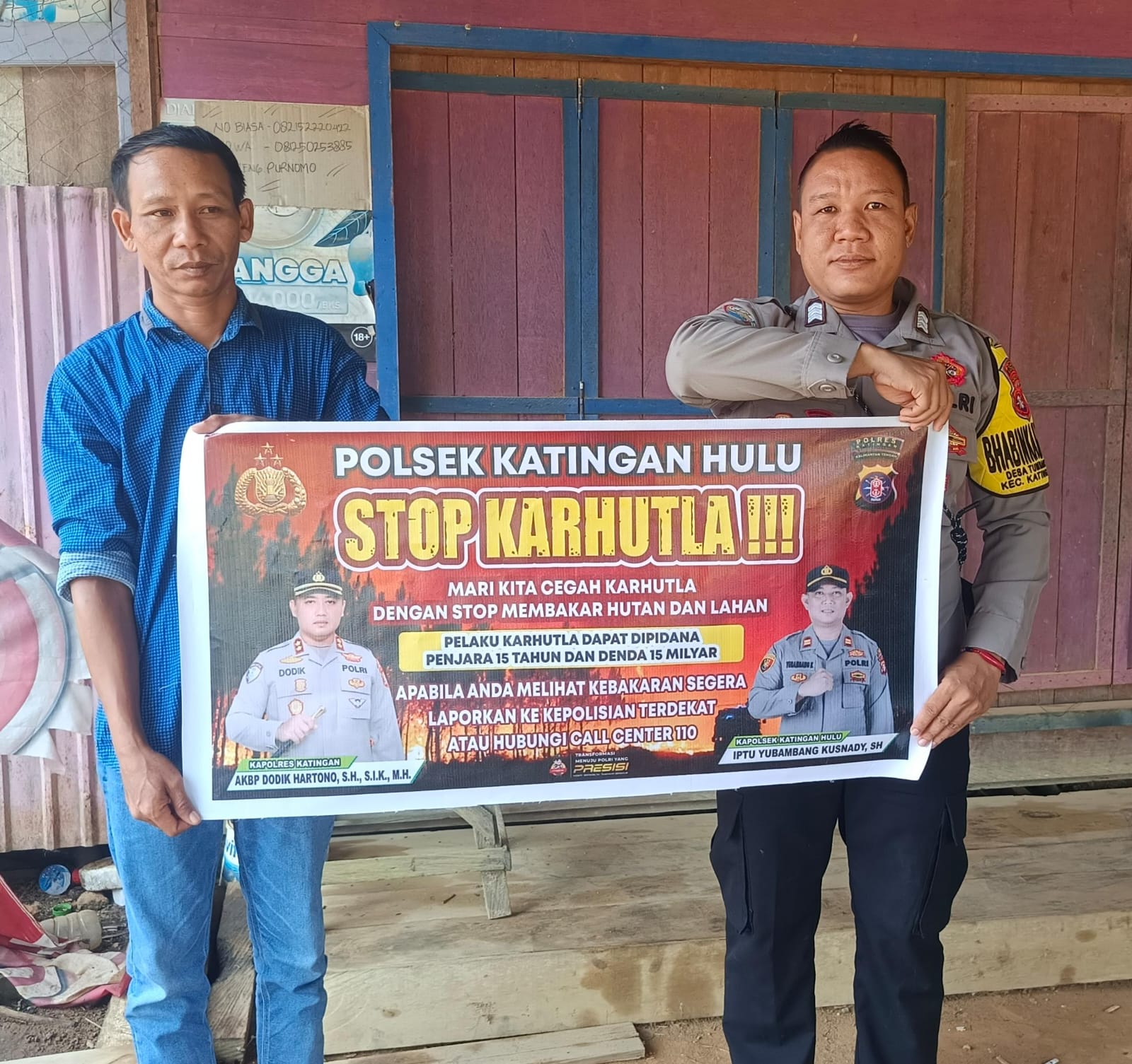 ‎Polsek Katingan Hulu sosialisasi Stop Karhutla.