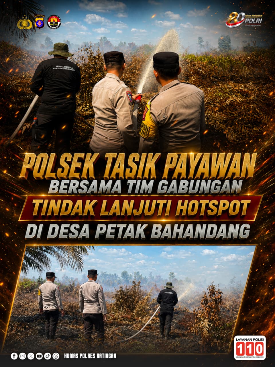 Polsek Tasik Payawan Bersama Tim Gabungan Tindak Lanjuti Hotspot di Desa Petak Bahandang