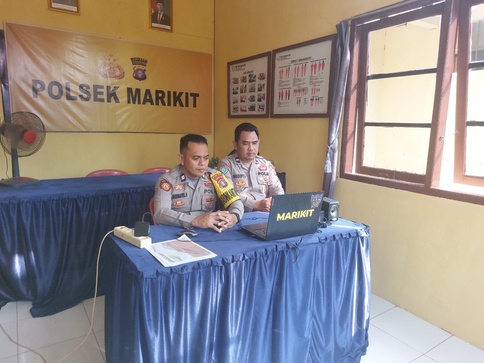 PERKUAT MENTAL SPIRITUAL, POLSEK MARIKIT GELAR BINTORH UMAT NASRANI VIA ZOOM MEETING