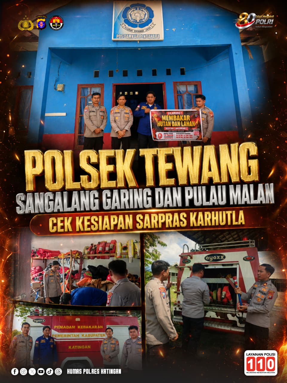 Polsek TSG-Pulau Malan Cek Kesiapan Sarpras Karhutla