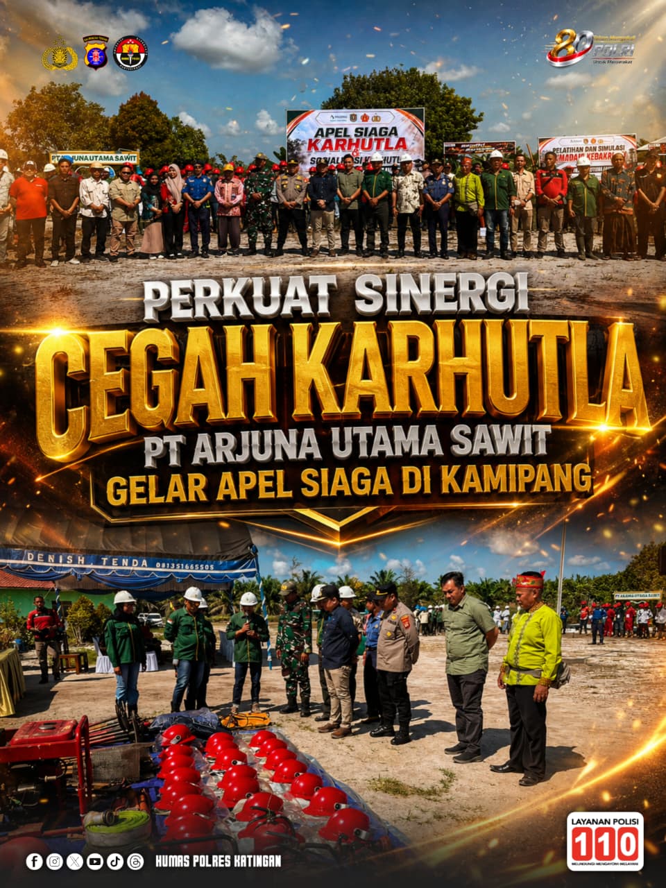 Perkuat Sinergi Cegah Karhutla, PT Arjuna Utama Sawit Gelar Apel Siaga di Kamipang
