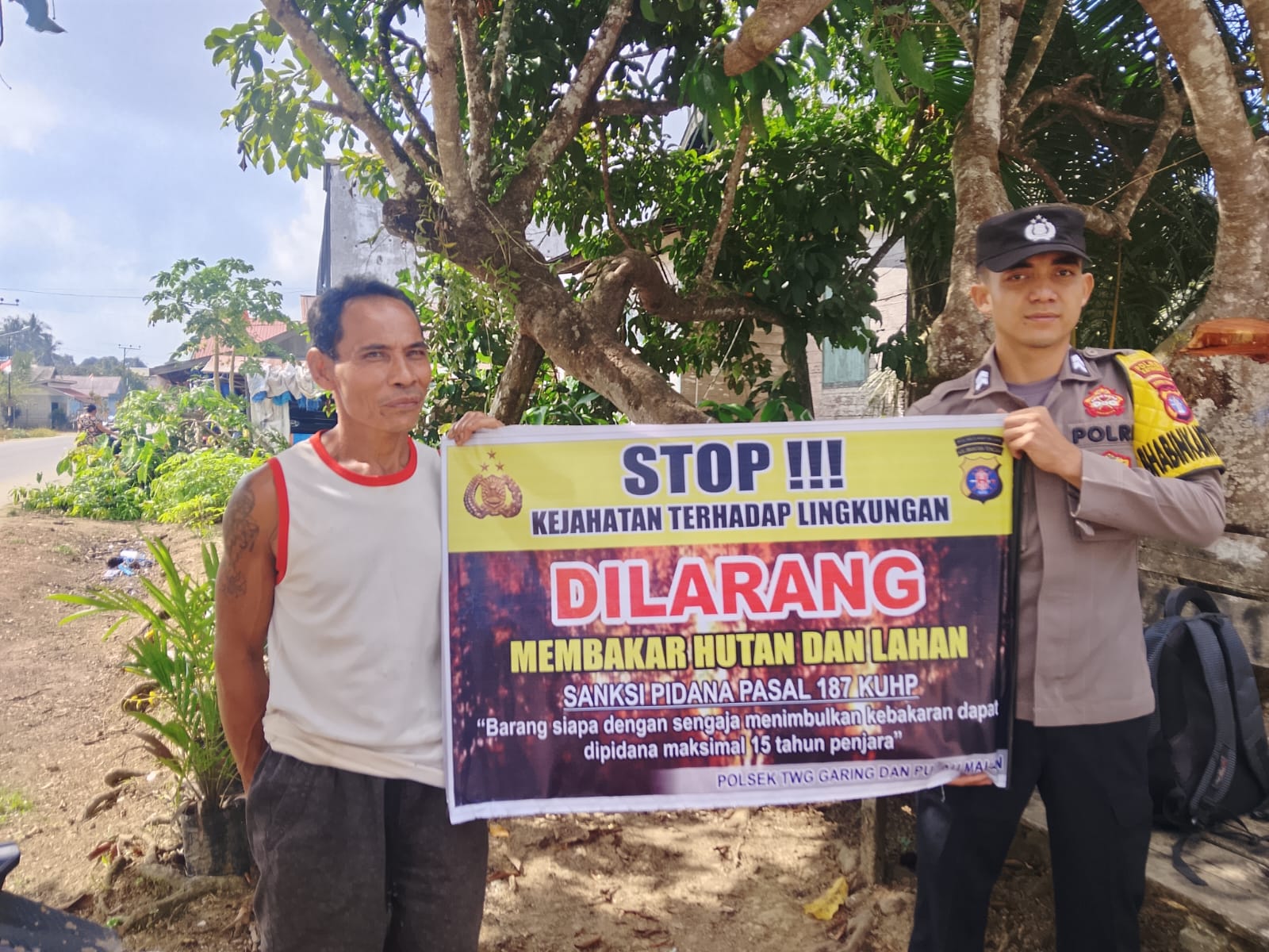 Polsek Tewang Sangalang Garing dan Pulau Malan Imbau Warga Tidak Membuka Lahan Dengan Membakar