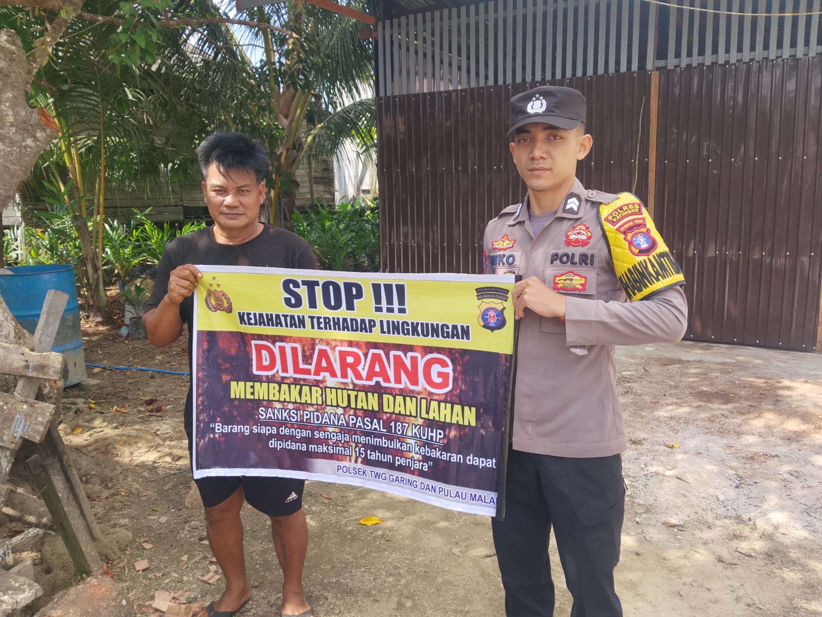 Polsek Tewang Sangalang Garing dan Pulau Malan Imbau Warga Tidak Membuka Lahan Dengan Membakar