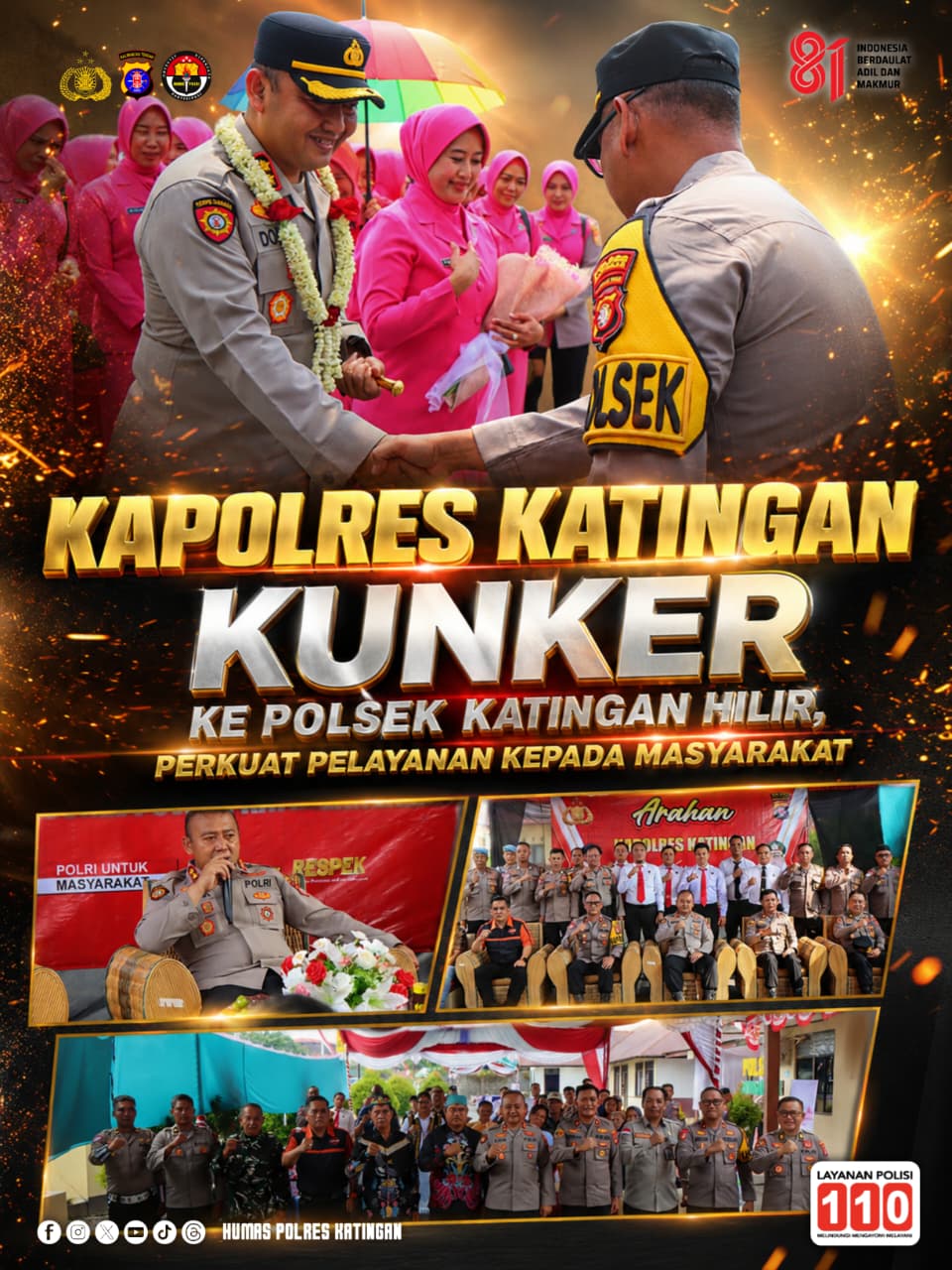 Kapolres Katingan Kunker ke Polsek Katingan Hilir, Perkuat Pelayanan kepada Masyarakat
