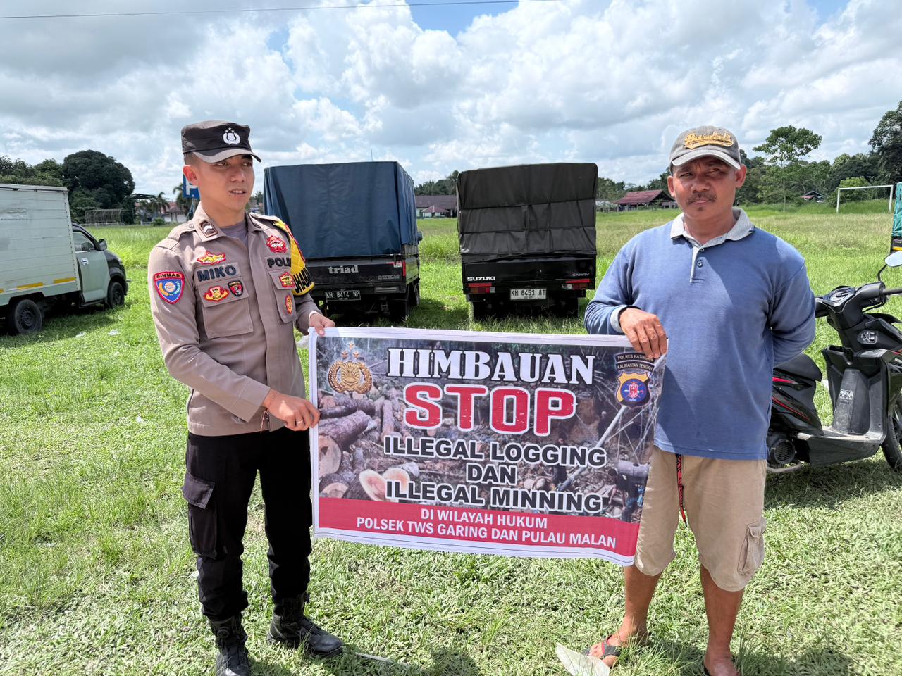 Polsek Tewang Sangalang Garing dan Pulau Malan Imbau Warga Tidak Melakukan Aktivitas Ilegal Logging dan Ilegal Minning