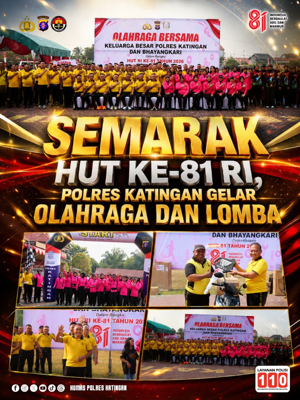 Semarak HUT ke-81 RI, Polres Katingan Gelar Olahraga dan Lomba