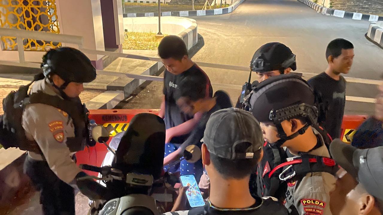 Patroli Malam Rutin, Unit PPRC Ditsamapta Polda Kalteng Sasar Sejumlah Area Rawan Gangguan Kamtibmas